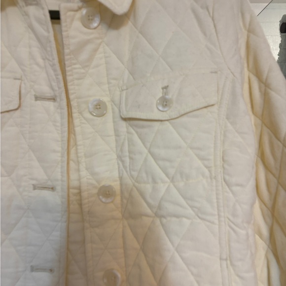 Talbots Women's Off-White corduroy Quilted Jacket size xs worn once - Picture 2 of 7